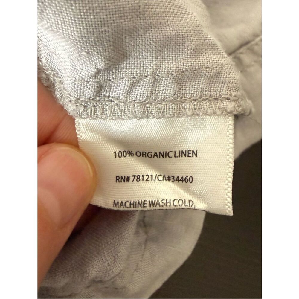Eileen Fisher Cargo Cropped Pants Womens Sz 8 Gray Organic Linen Casual Beach - Picture 8 of 11